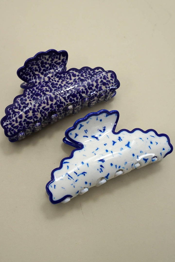 Porcelain Half Moon Hair Claw Clip
