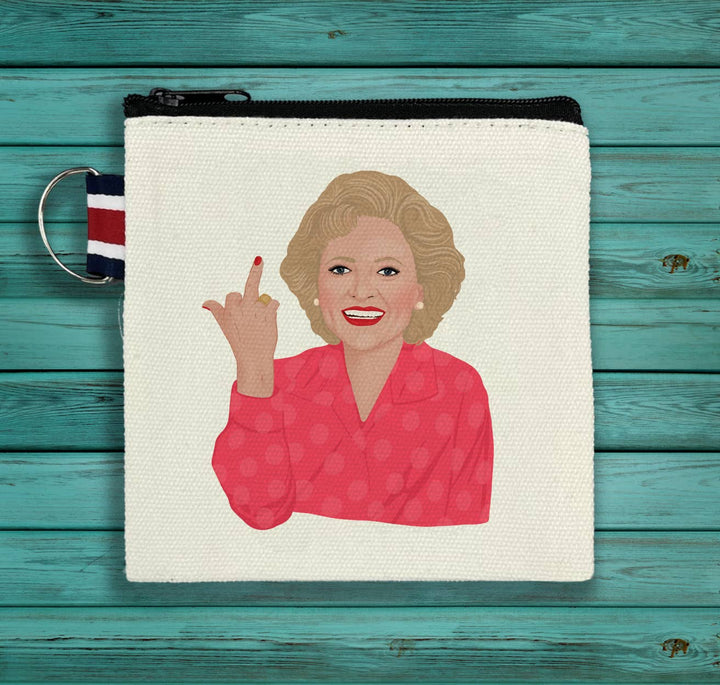 Betty White Bird Canvas Pouch