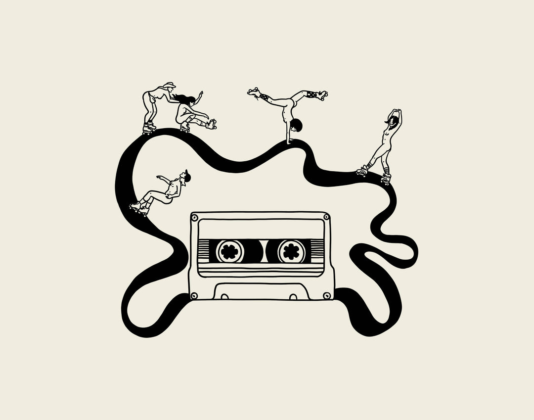 Girls Skate Session Cassette Art Print