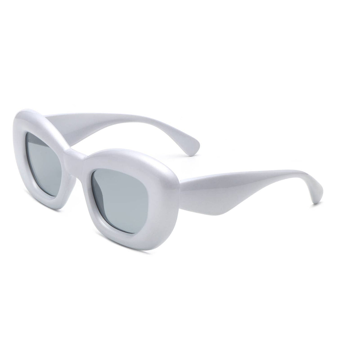 Thick Cat Eye Sunglasses - Silver