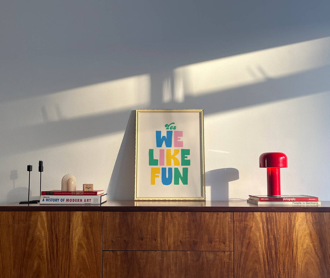 Yes, We like fun Print. Colorful Wall Art