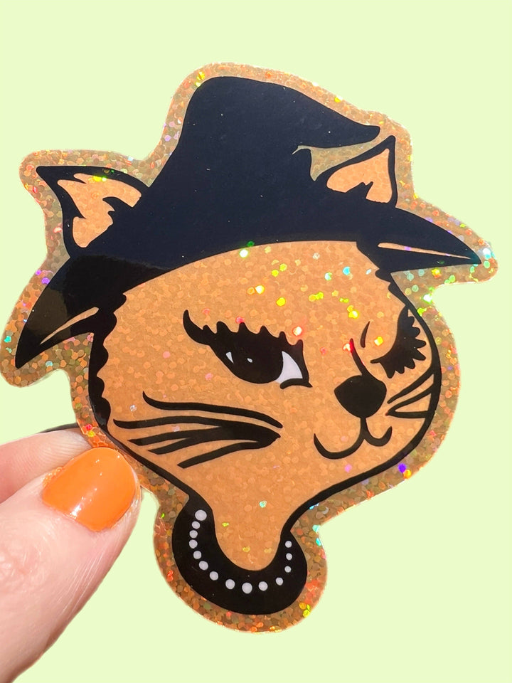 Halloween Winking Cat Sticker