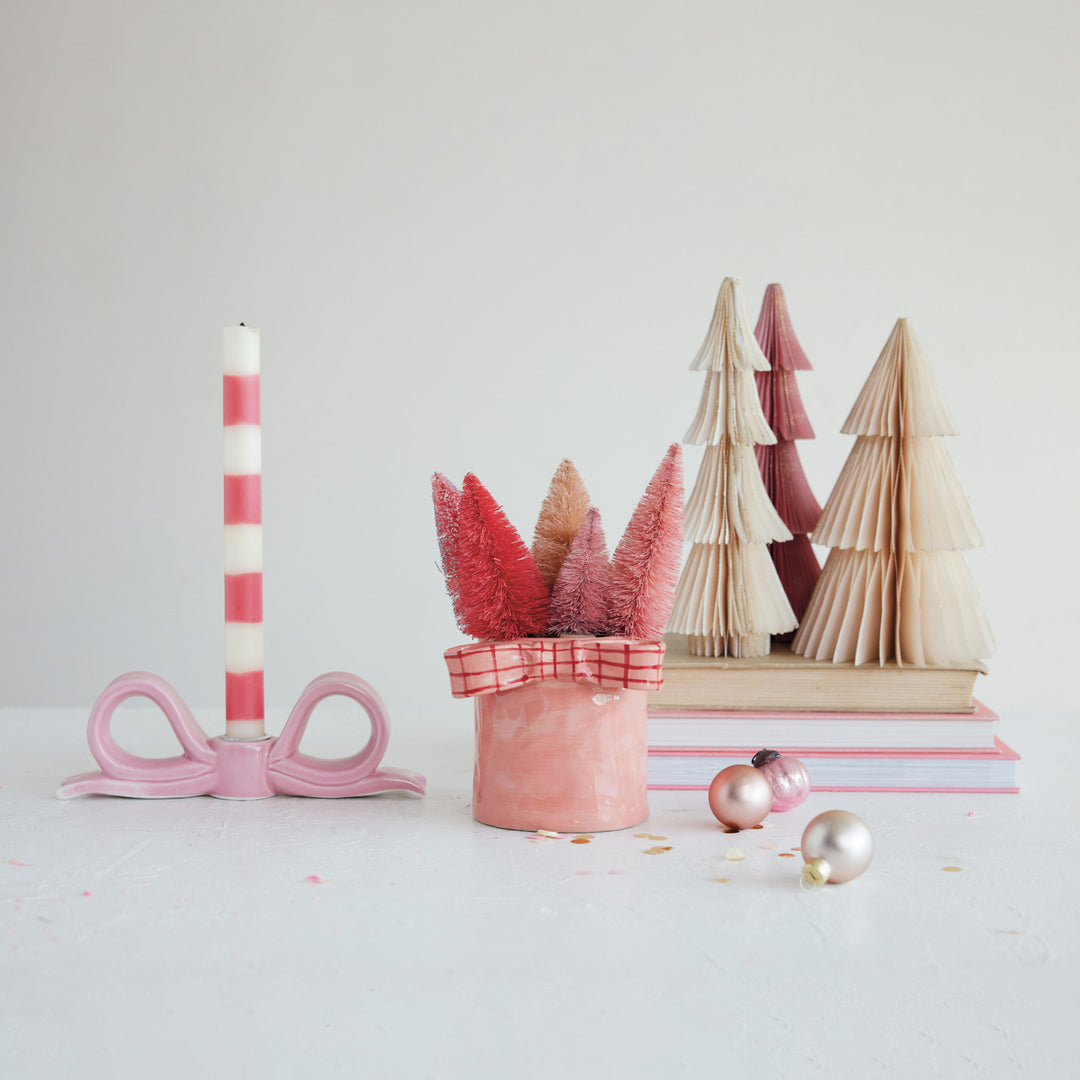 Pink Bow Candle Holder