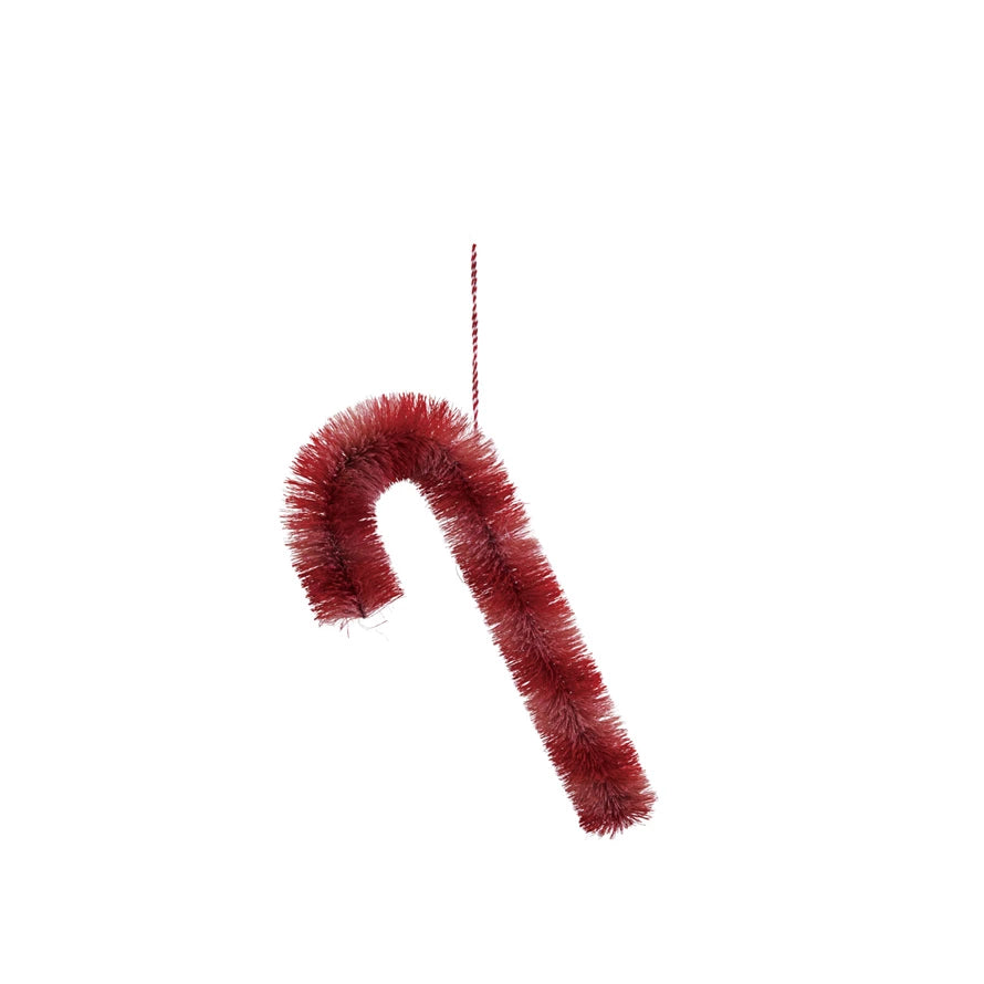 Sisal Bottle Brush Candy Cane Ornament