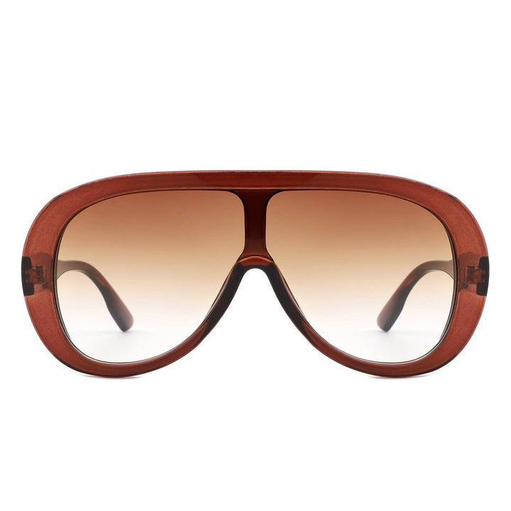 Retro Aviator Sunglasses - Brown