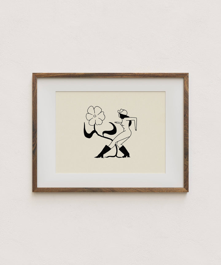 Flower Dance – Cowgirl Western & Botanical Giclée Art Print
