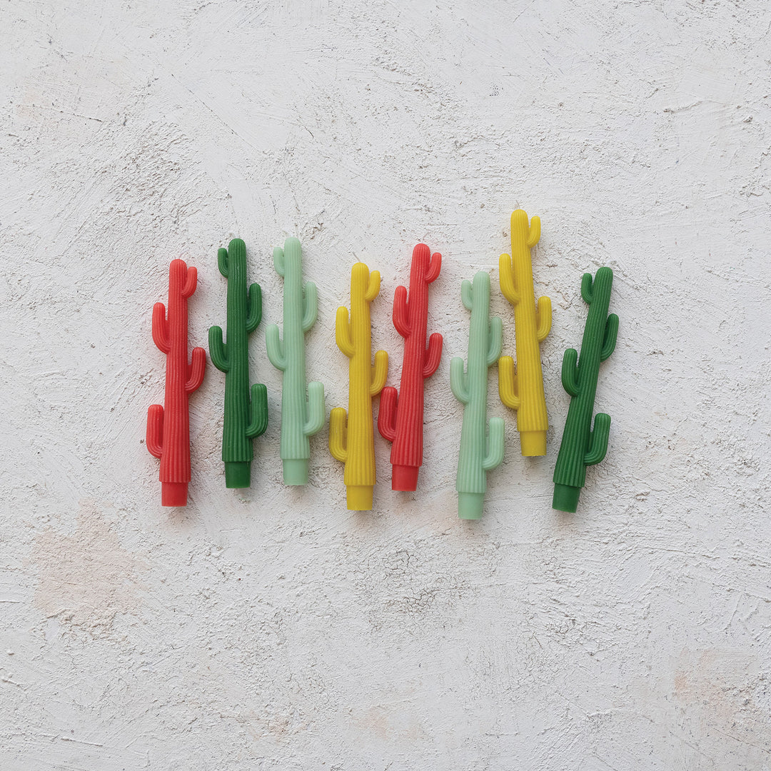 Cactus Taper Candles - Mint