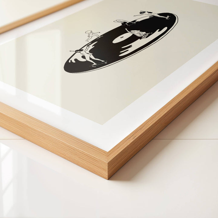 Skate Session on Vinyl Record Minimal Art Print