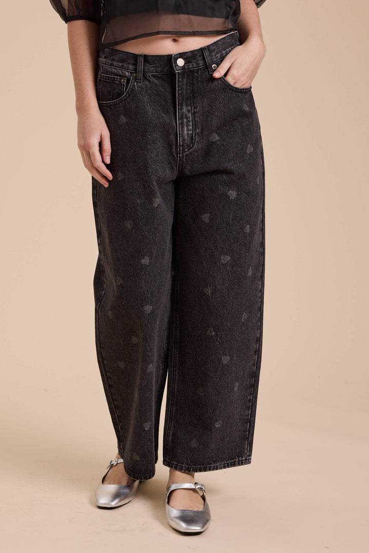 Heart Denim Pants