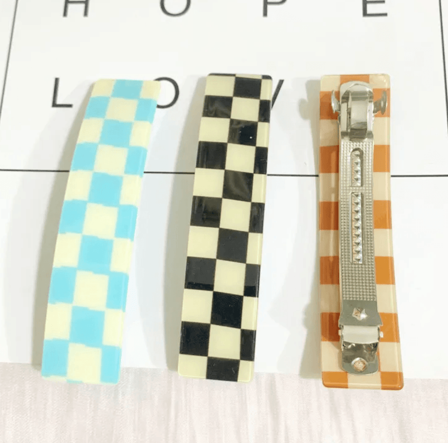 Checkered Hair Clip - For the love, LV