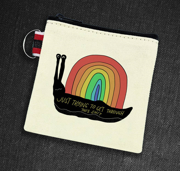 Just Trying to Get Through Canvas Pouch