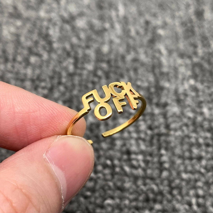 'FUCK OFF' Adjustable Ring