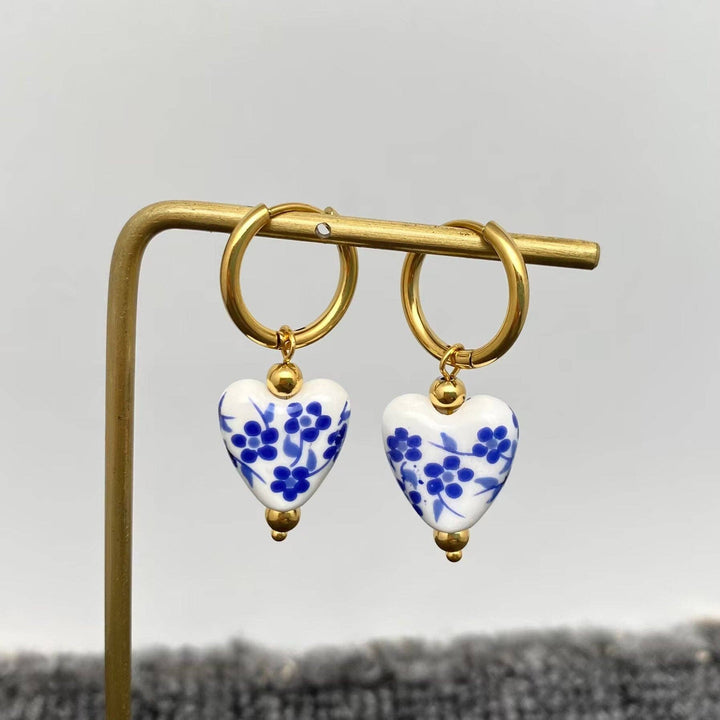 Blue and White Porcelain Earrings