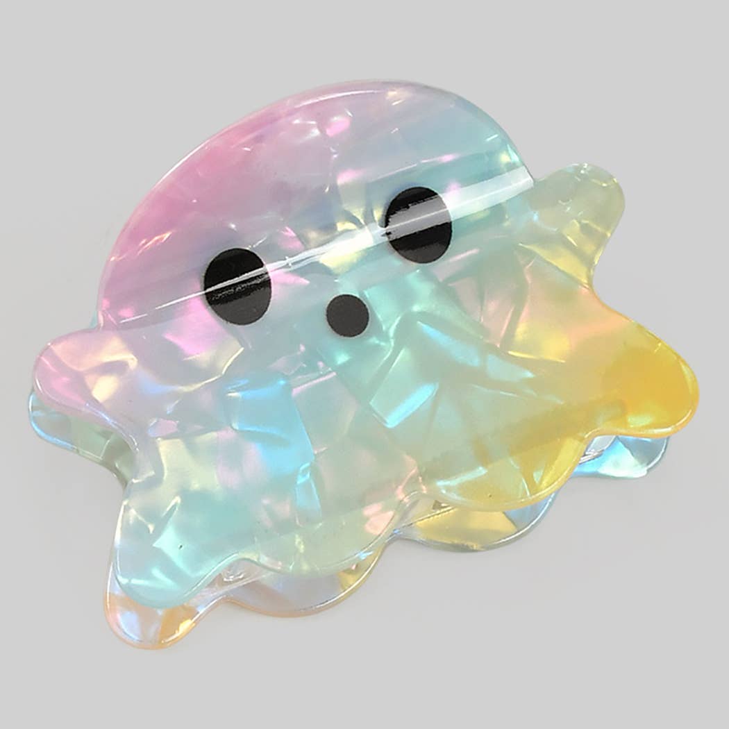 MARBLED ACRYLIC RAINBOW GHOST HAIR CLIP