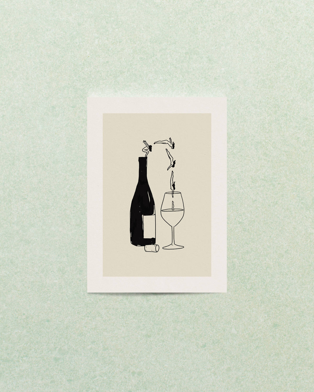"Wine Bottle Dive" Art Print