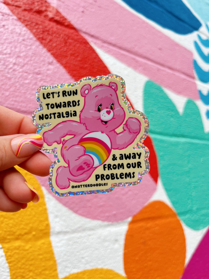 Let's Run Towards Nostalgia Care Bear 1980s Sticker