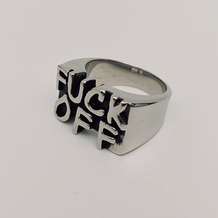 Silver Fuck Off Stainless Steel Ring