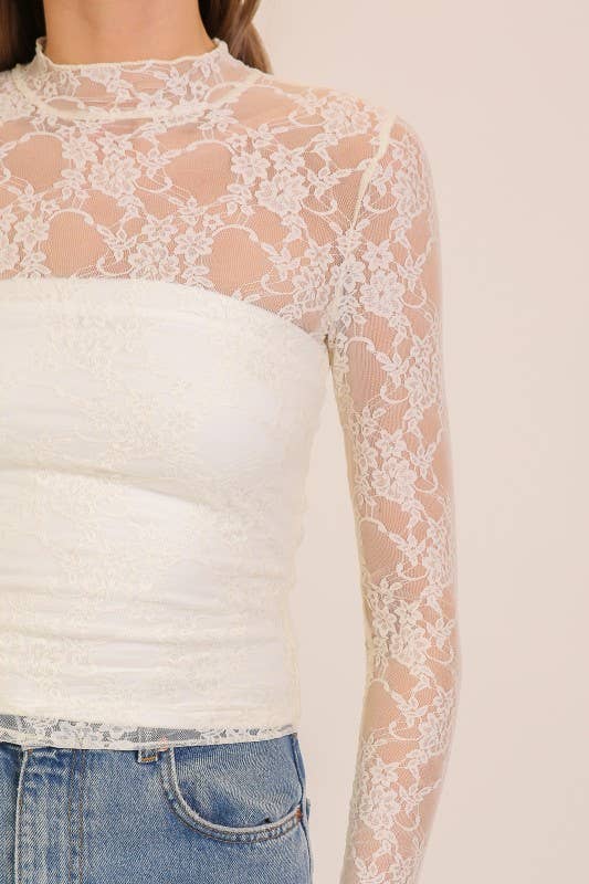 Layer Me Lace High Neck Top