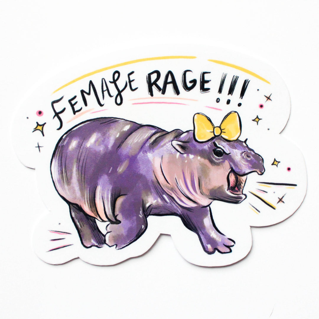 MooDeng Female Rage Vinyl Sticker