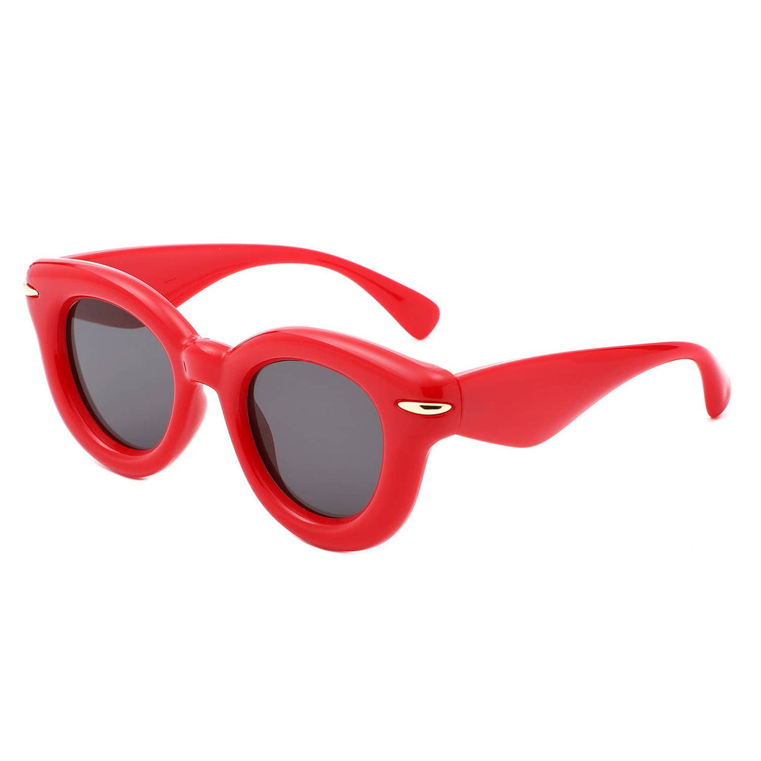 Retro Circle Sunglasses – Red