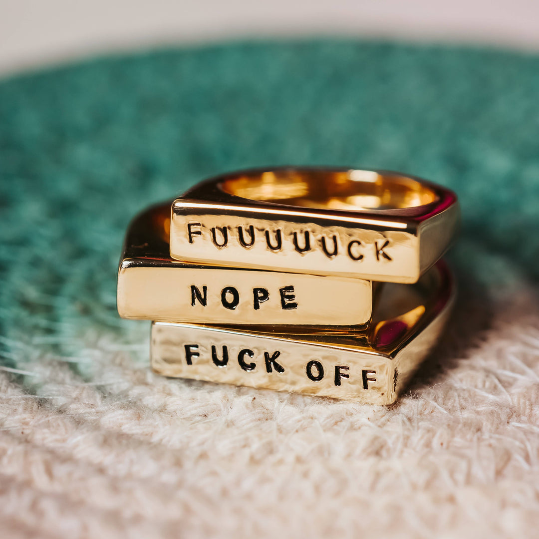 NOPE Flat Top Ring