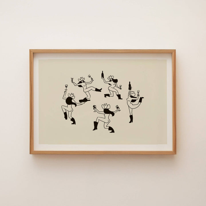 Vintage Inspired Cowgirl Art Print: "The Dance"