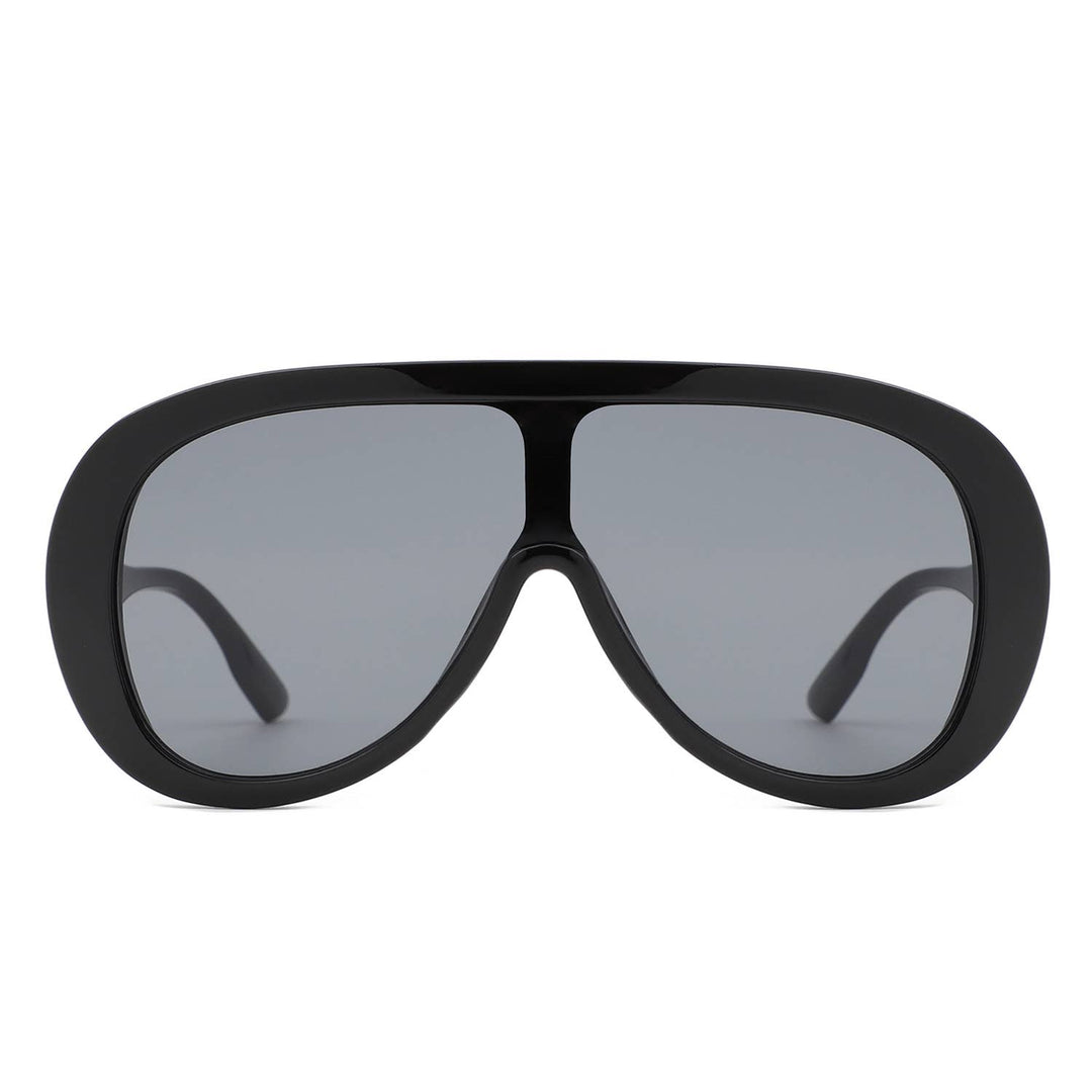 Retro Aviator Sunglasses - Black
