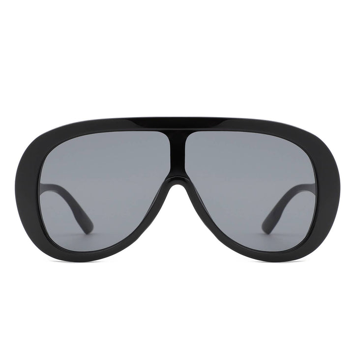 Retro Aviator Sunglasses - Black