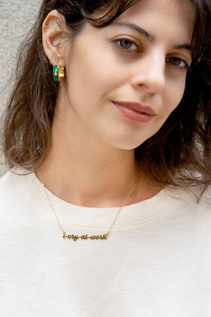 I Cry At Work Necklace