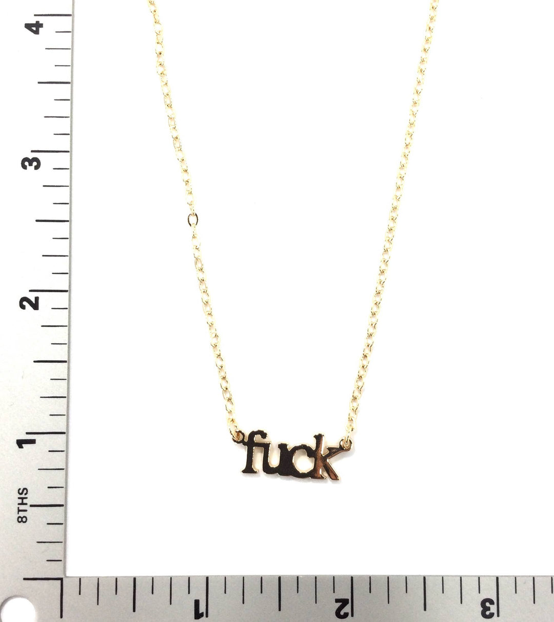 "fuck" Pendant Gold Necklace