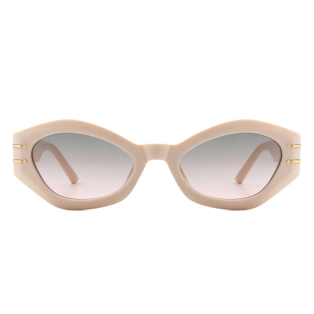 Geometric Oval Slim Fashion Round Cat Eye Sunglasses