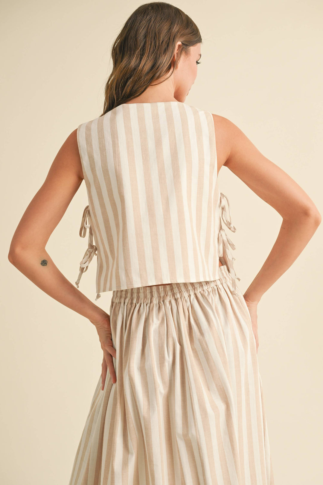 Striped Tie Side Top