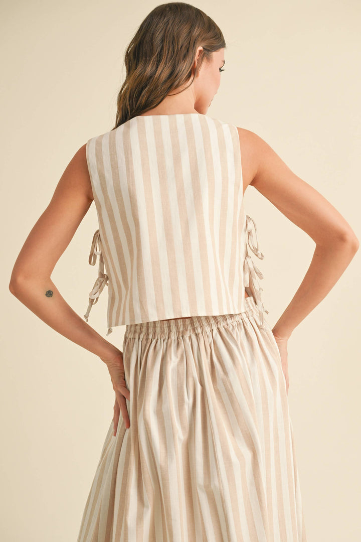 Striped Tie Side Top