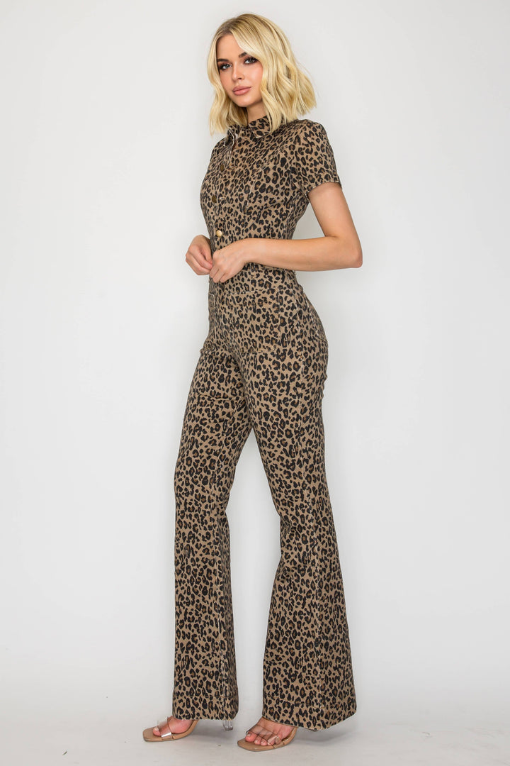 Animal Print Stretch Jumpsuit