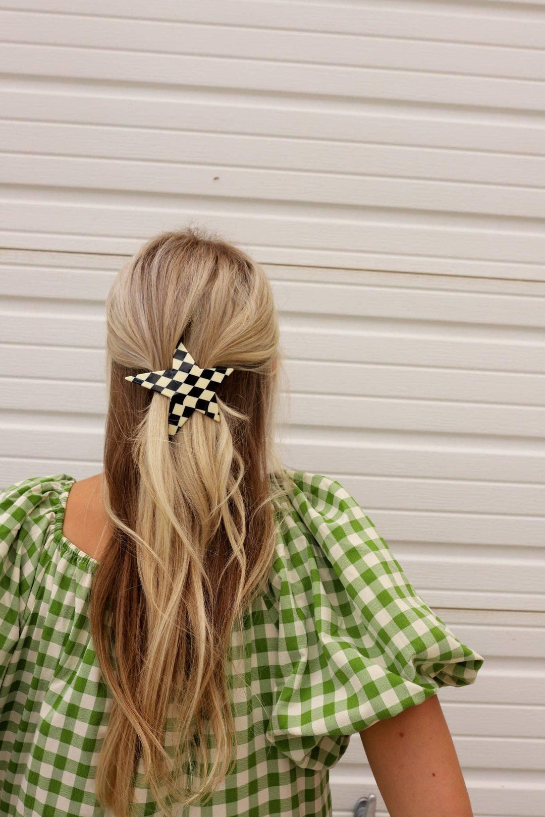 CHECKERED STAR XL BARRETTE - For the love, LV