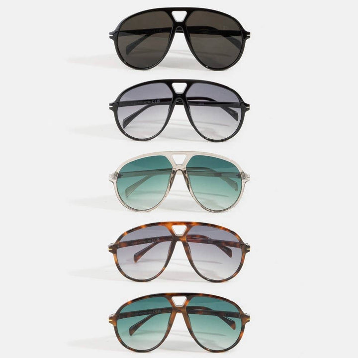 Oversized Aviator Shield Sunglasses