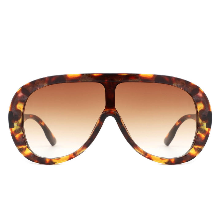 Retro Aviator Sunglasses - Brown