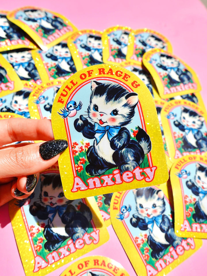 Full of Rage & Anxiety Cat Sticker