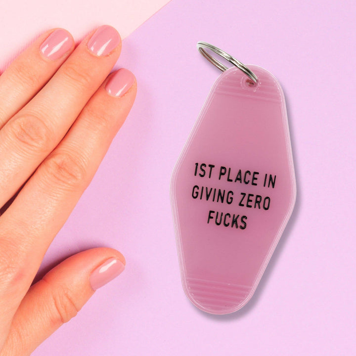 1st Place in Giving Zero Fucks Motel Keychain