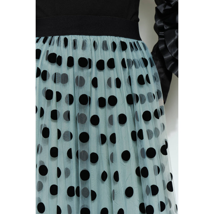 Polka Dot Tulle Tiered Maxi Skirt