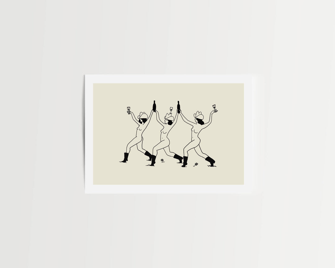 Western Wine Vintage Wall Art Print