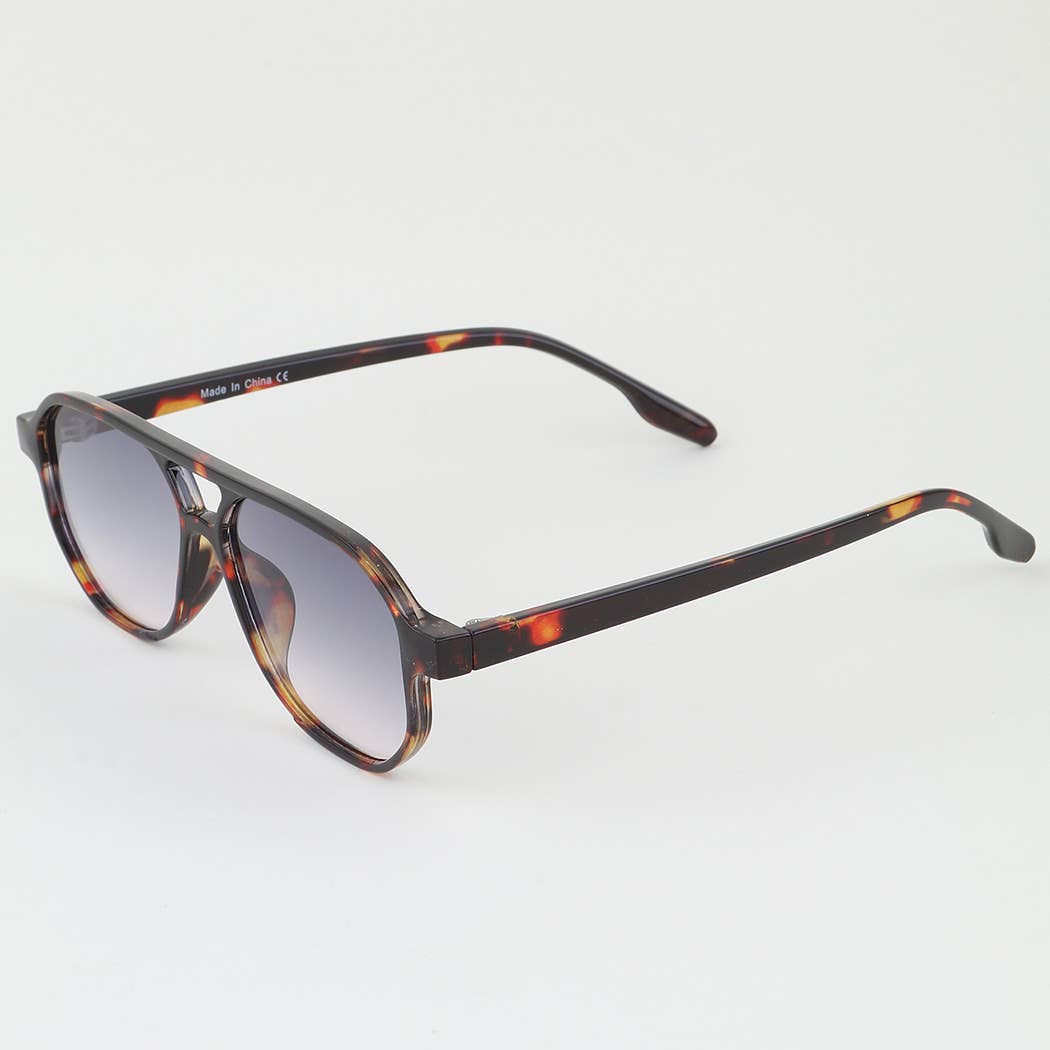 Minimal Straight Aviator Sunglasses