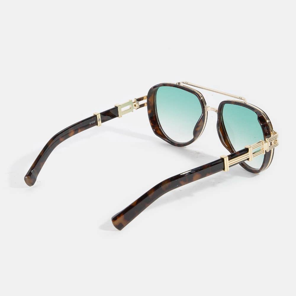 Thin Aviator Frame Double Bridge Sunglasses