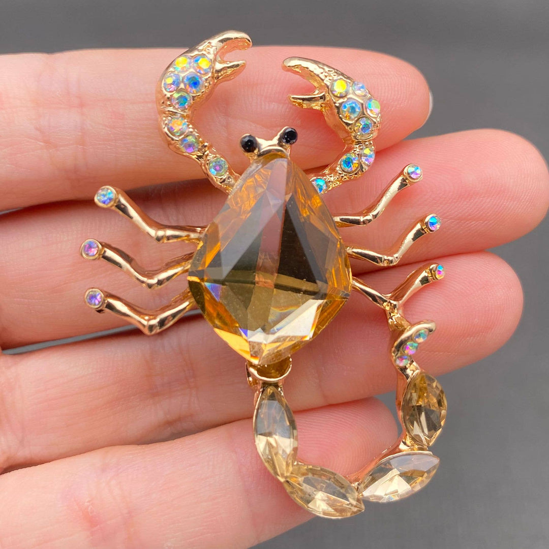 Rhinestone Scorpion Brooch
