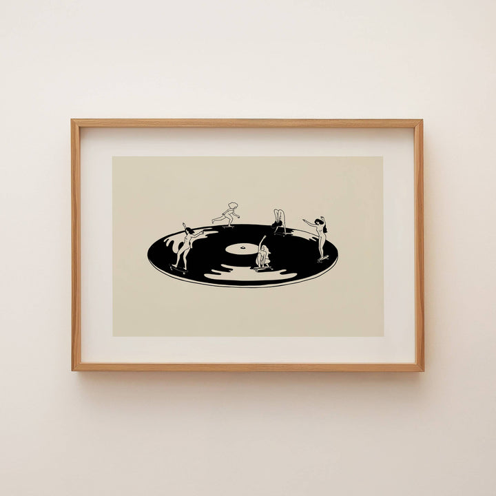 Skate Session on Vinyl Record Minimal Art Print