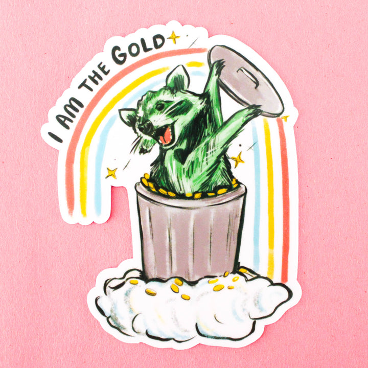 I am the Gold Raccoon Vinyl Sticker