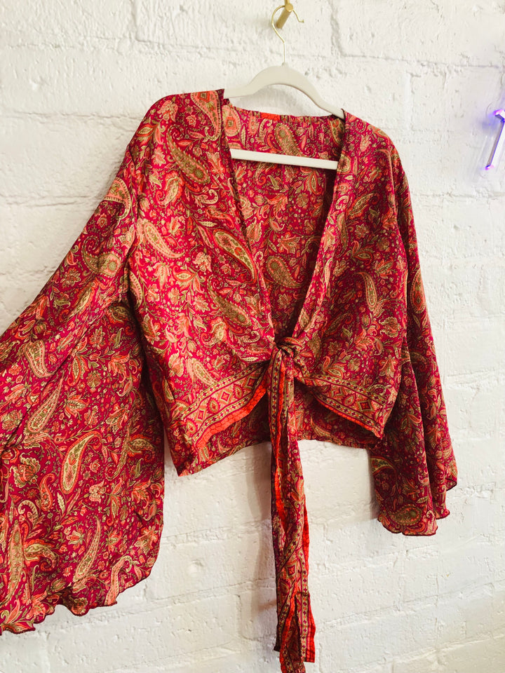 Weeping Willow Textiles- Silk Tie In Front Blouse