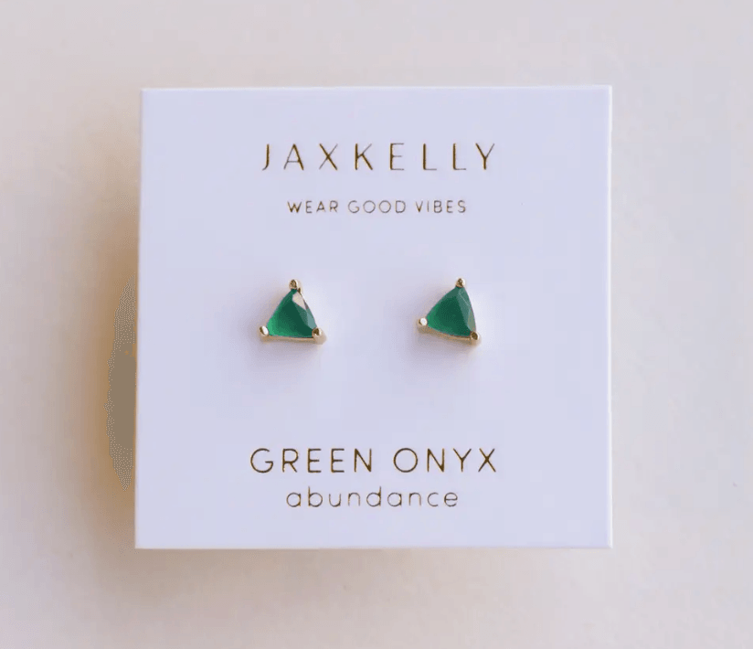 Jax Kelly Mini Energy Gem Earrings - Green Onyx - For the love, LV