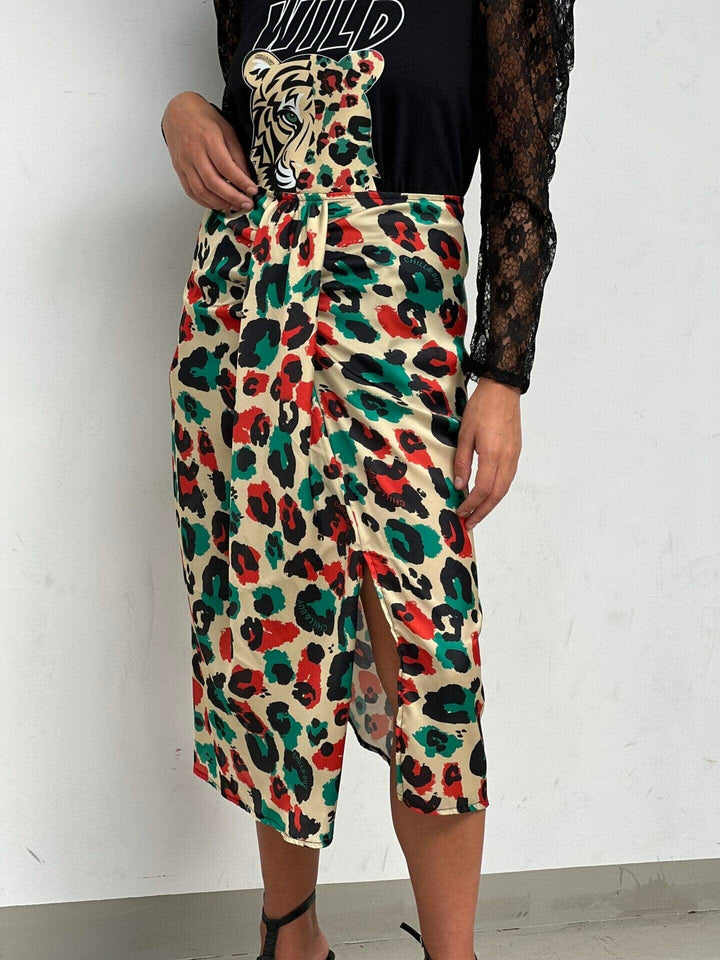 Leopard Midi Print Skirt - For the love, LV