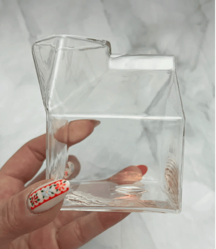 Pour Not Stir Cup - Glass Creamer Carton - For the love, LV